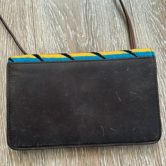 Pendleton slim wallet with strap, arrow path pattern, wool & leather - Picture 4 of 14